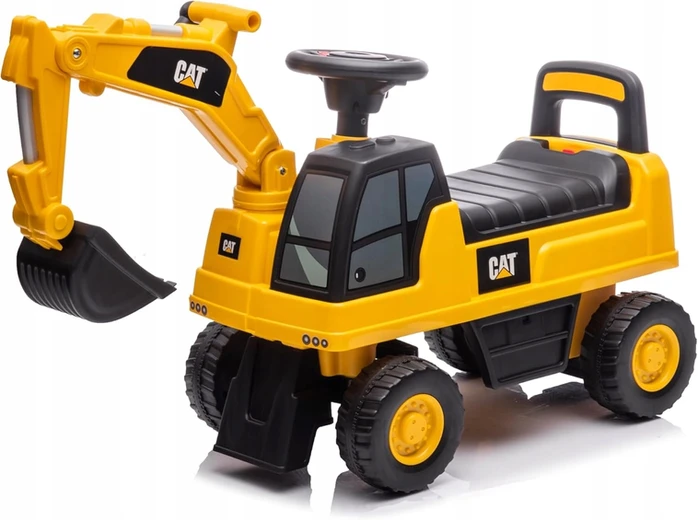 Koparka Caterpillar – Jeździk / Odpychacz z ruchomą łyżką i dźwiękami
