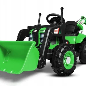 Duży Traktor 3w1 na akumulator z Koparką Łyżką i przyczepką pilot skóra