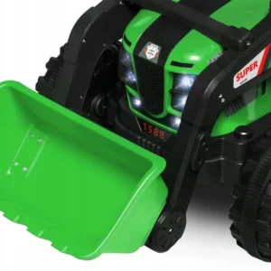 Duży Traktor 3w1 na akumulator z Koparką Łyżką i przyczepką pilot skóra