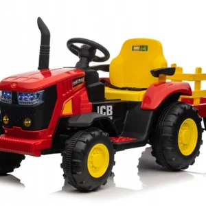 Duży Traktor na akumulator z przyczepką – pilot, LED, dźwięki, 152 cm