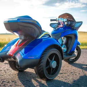 Duży Motorek Trójkołowy na Akumulator 12V 7Ah – koła EVA, skóra, LED