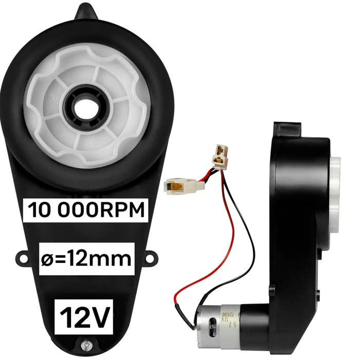 Silnik + przekładnia 12V 10000 RPM napęd 45W do pojazdów na akumulator