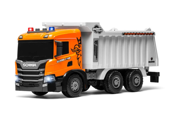 DUŻA SCANIA P 410 ciężarówka XXL Wywrotka Dump Truck światła Gigant 50cm