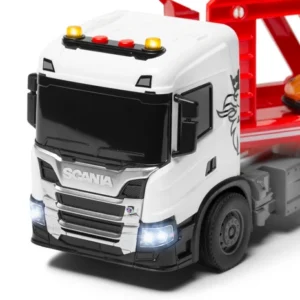 SCANIA P 410 ciężarówka LAWETA Z AUTAMI napęd frykcyjny światła dźwięki