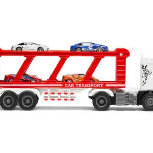 SCANIA P 410 ciężarówka LAWETA Z AUTAMI napęd frykcyjny światła dźwięki