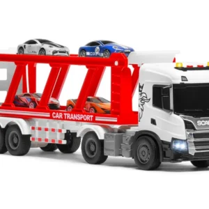 SCANIA P 410 ciężarówka LAWETA Z AUTAMI napęd frykcyjny światła dźwięki