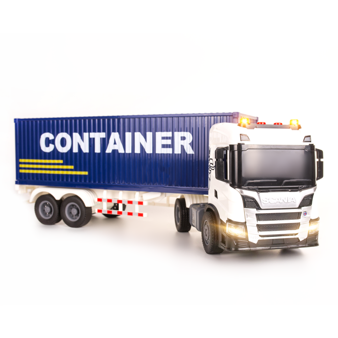 SCANIA P 410 ciężarówka KONTENER MORSKI napęd frykcyjny światła dźwięki