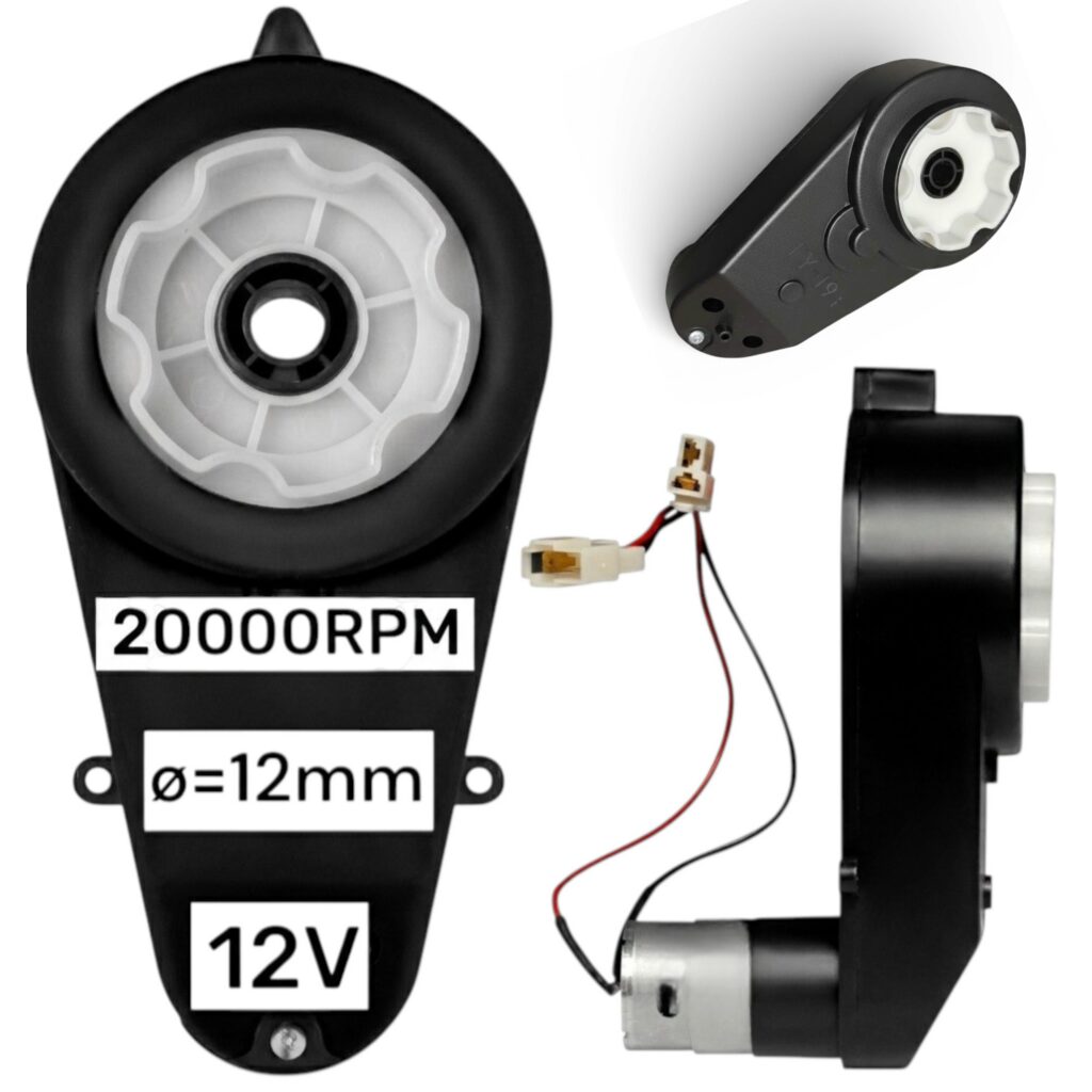 PRZEKŁADNIA Z SILNIKIEM 12V/20000rpm/45W Silnik Napęd do auta na akumulator