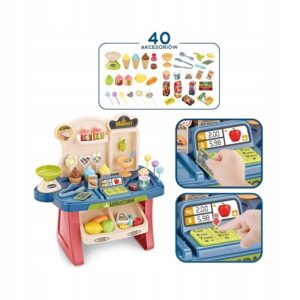 Sklep Supermarket Wózek na Zakupy Lody Słodycze + 40 elementów Joy4kids