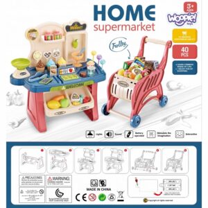 Sklep Supermarket Wózek na Zakupy Lody Słodycze + 40 elementów Joy4kids