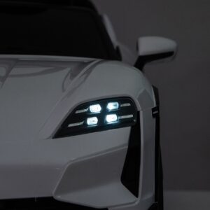 PORSCHE TAYCAN TURBO S 24V9ah Auto na akumulator dla dzieci Skóra Koła EVA
