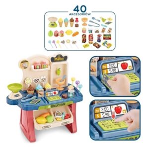 Sklep Supermarket Wózek na Zakupy Lody Słodycze + 40 elementów Joy4kids