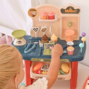 Sklep Supermarket Wózek na Zakupy Lody Słodycze + 40 elementów Joy4kids